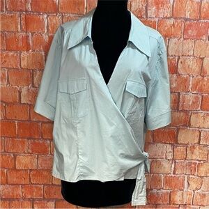 Avenue Plus Size Short Sleeve Wrap‎ Top